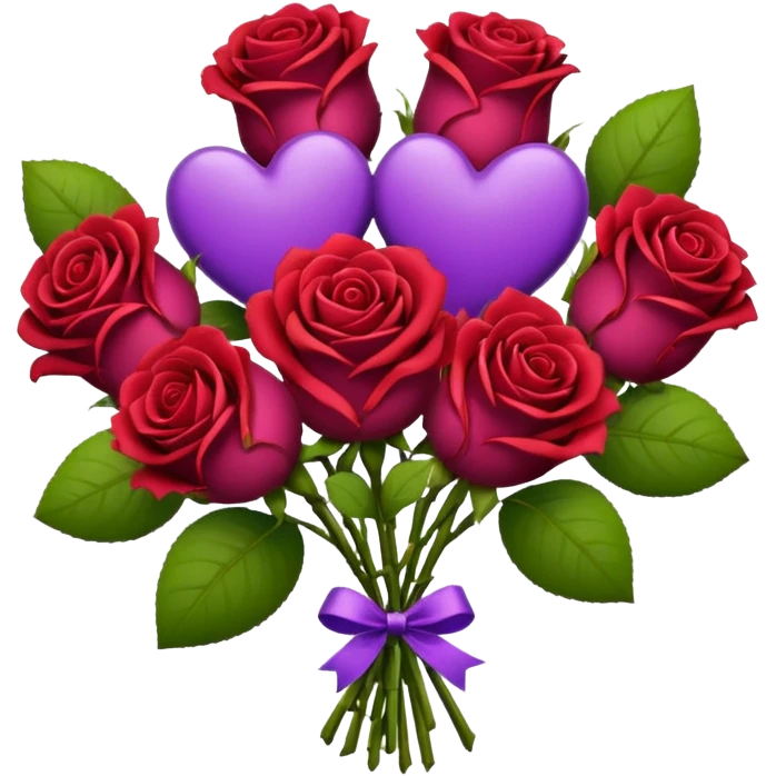 Ginger, Purple Heart, roses emoji