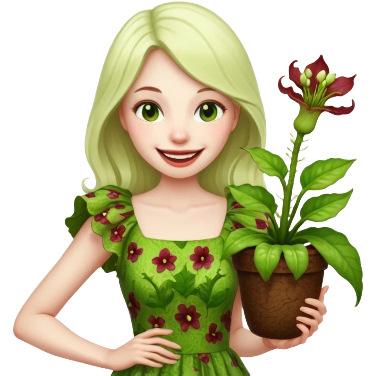 Mujer planta carnivora emoji