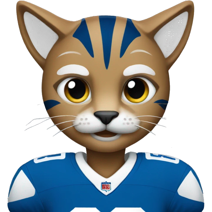 wildcat wearing blue football jersey emoji