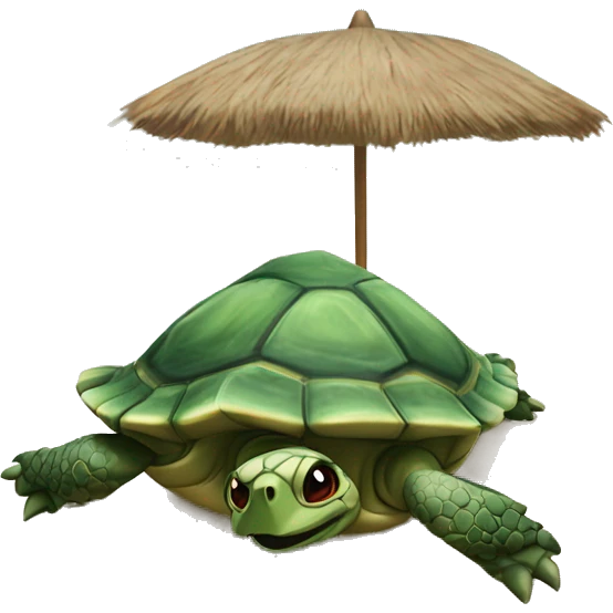 Tortuga en la playa emoji
