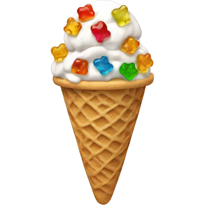 ice cream with gummy bears on top emoji