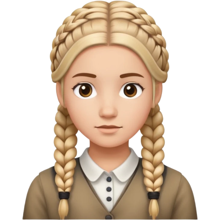 Character with neat French braids hairstyle emoji