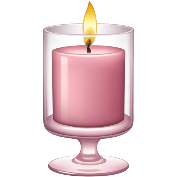 Dusty rose candle in glass emoji