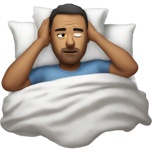 Man trying to wake up in early morning emoji