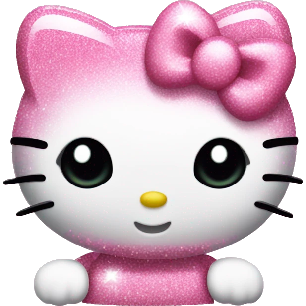 pink glittery hello kitty emoji