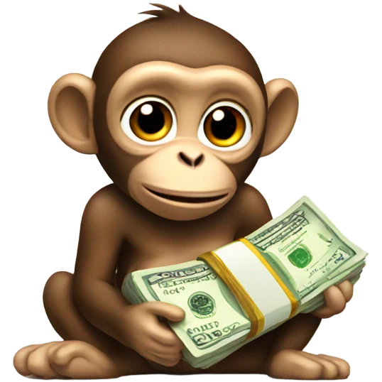 Monkey with money emoji