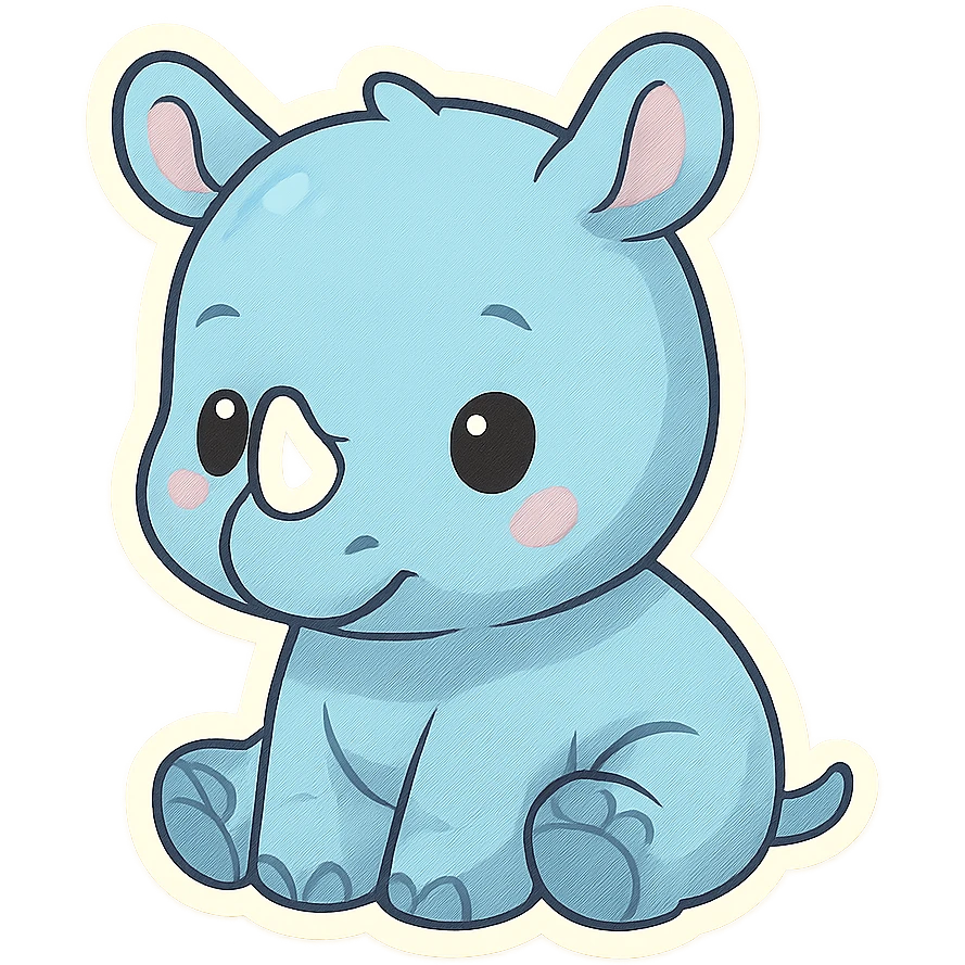 cute blue baby rhinoceros emoji