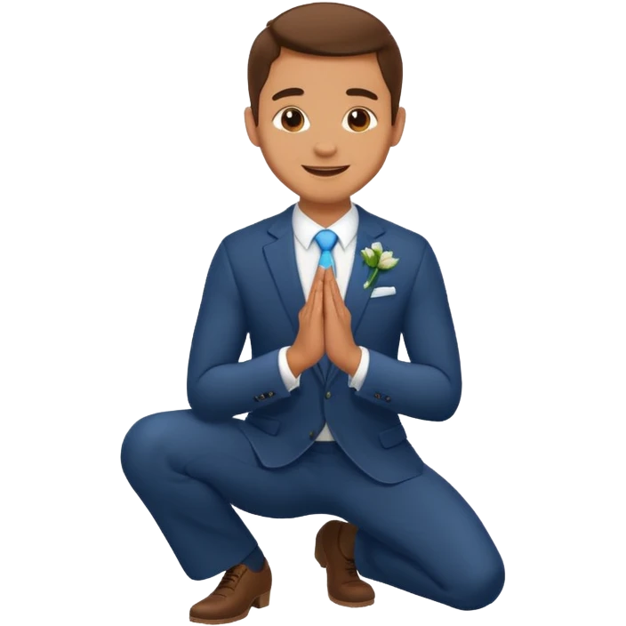 man kneeling and asking for marriage emoji