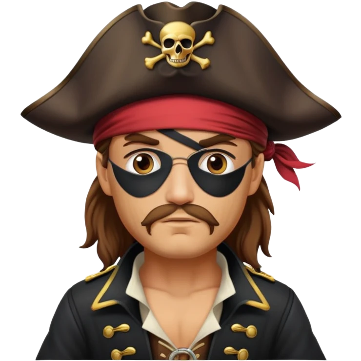 pirate captain with eye patch and hat emoji