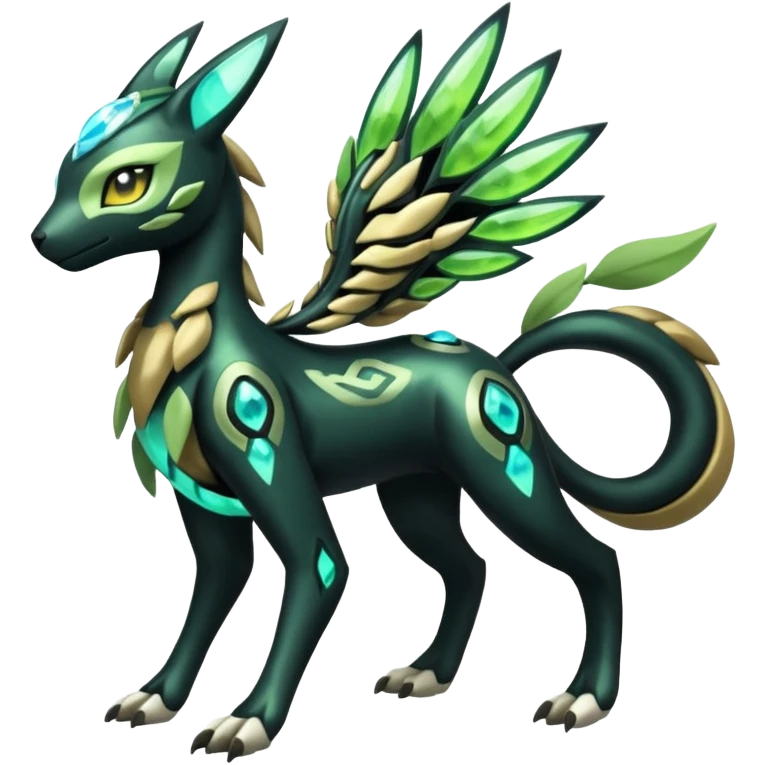  Exotic Futuristc Meloetta-Zygarde-Zeraora-Protogen-Palkia-hybrid-fusion-Fakémon-creature, full body emoji