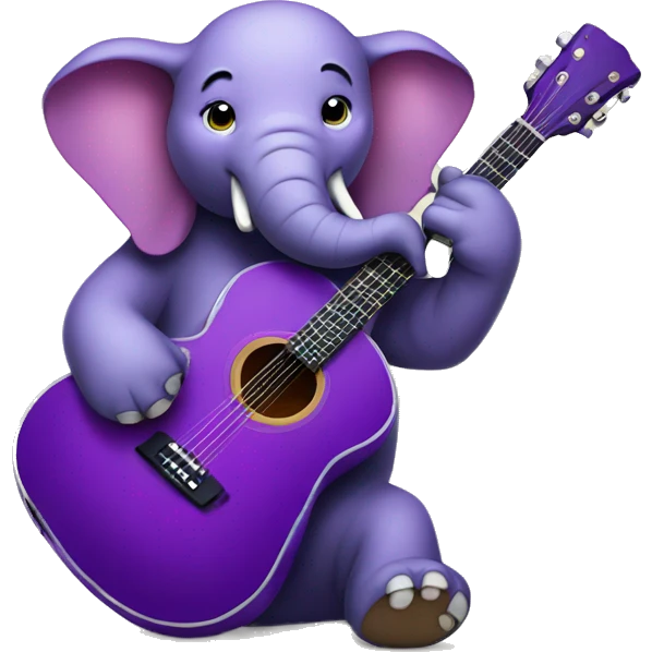 purple elephant with guitar emoji