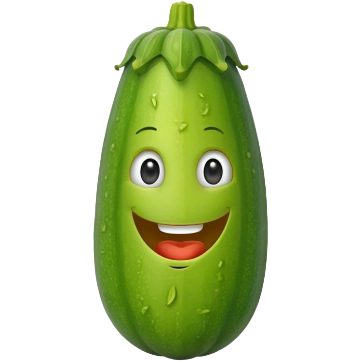 zucchini made out of pickle with a face emoji