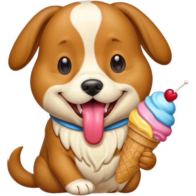 Dog with ice cream  emoji