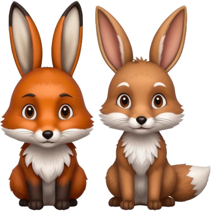 fox and rabbit emoji