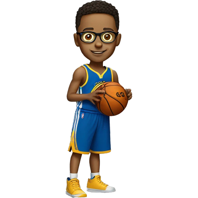 A boy with glasses who plays basketball like Stephen Curry emoji