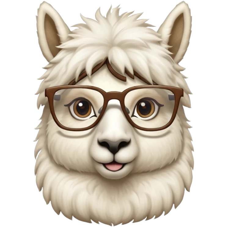 White Llama with prescription glasses emoji