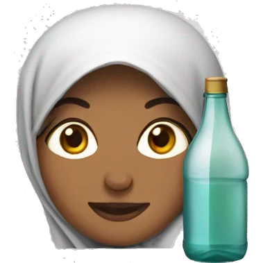 Muslim woman with a bottle emoji