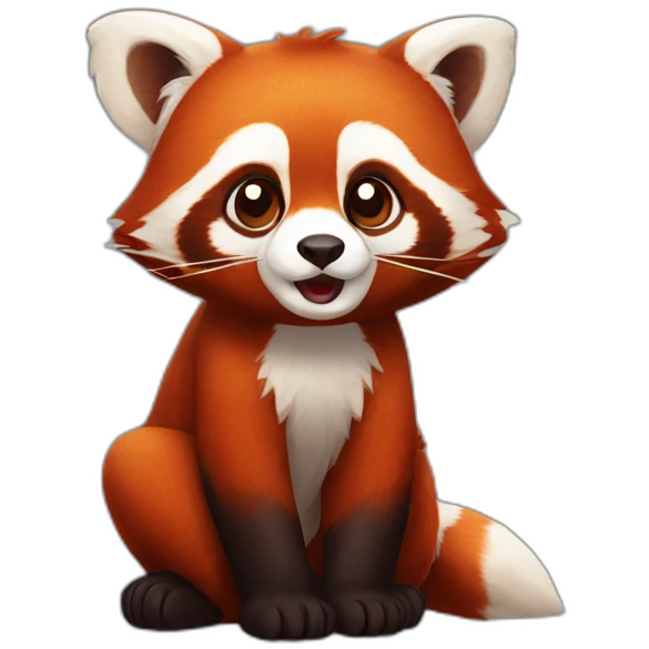 Red panda hmmm emoji