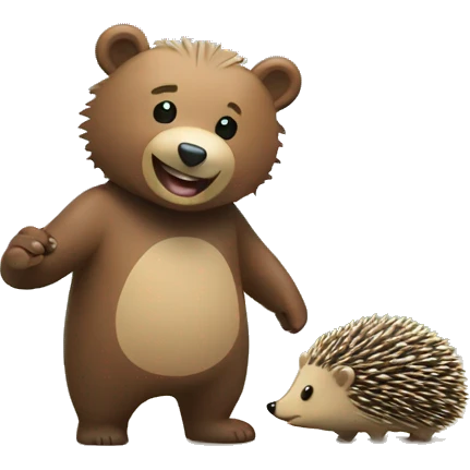 Happy Beach bear and hedgehog emoji