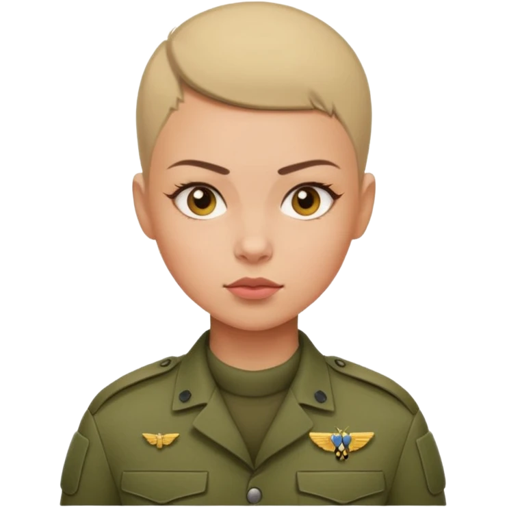female soldier hair style emoji