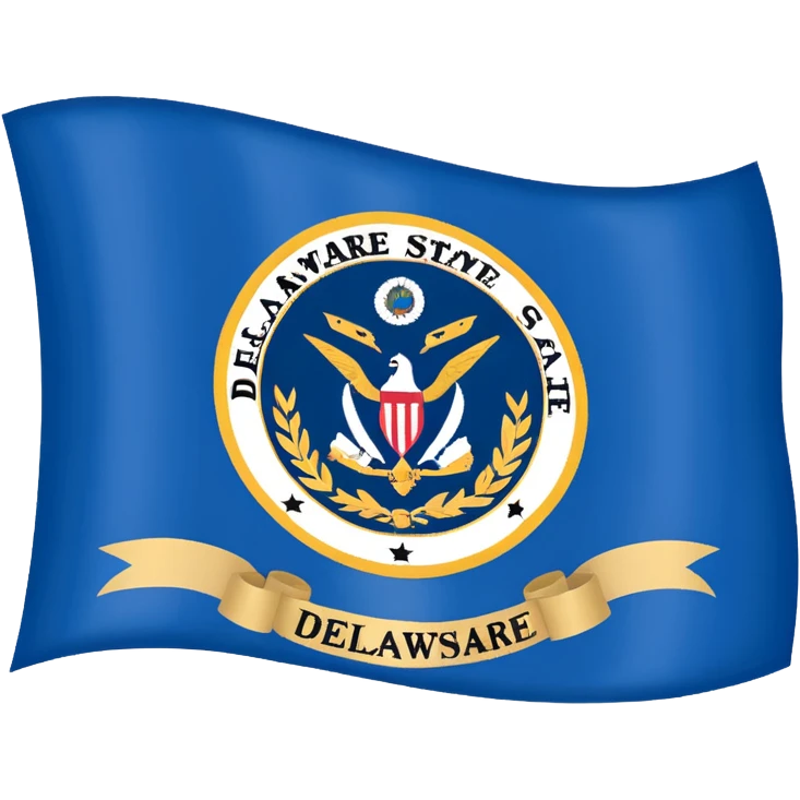 Delaware state flag with accurate colors and emblem emoji