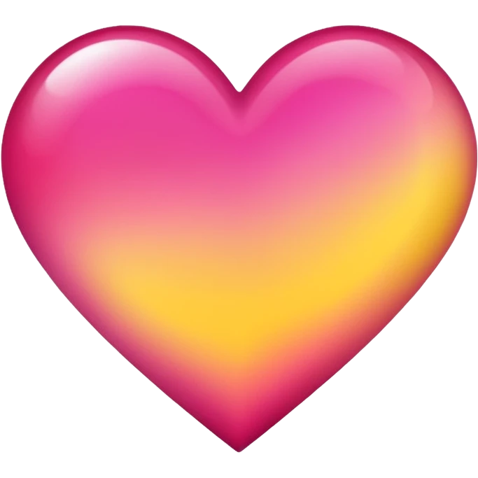 Yellow to dark pink gradient heart emoji