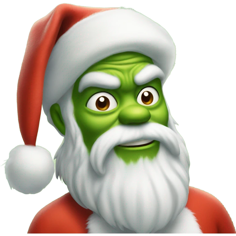 Epic Santa Clause and Grinch emoji