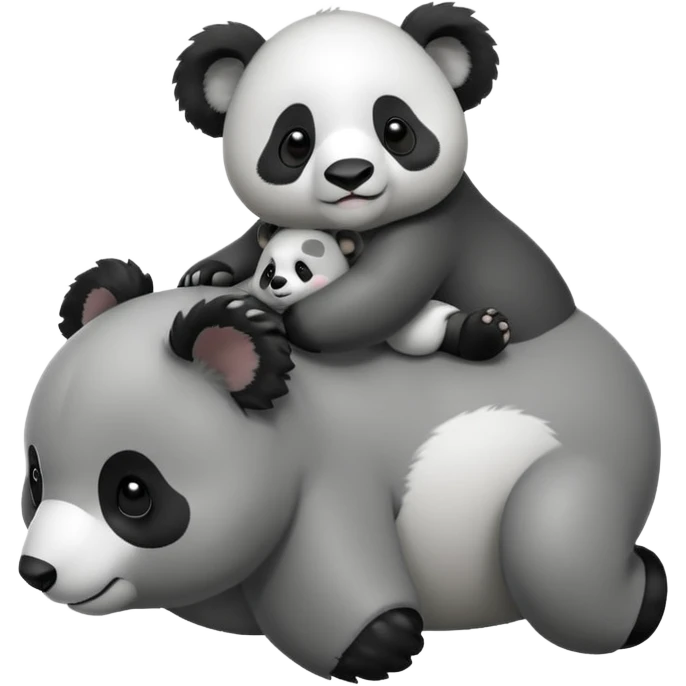 Small Panda riding big koala’s back emoji