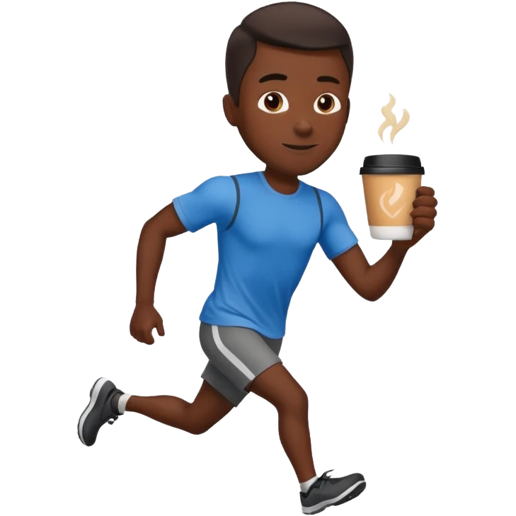 Morning Coffee Runner black man  emoji
