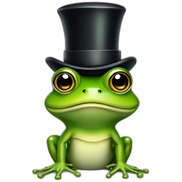 frog wearing a top hat and monocle emoji