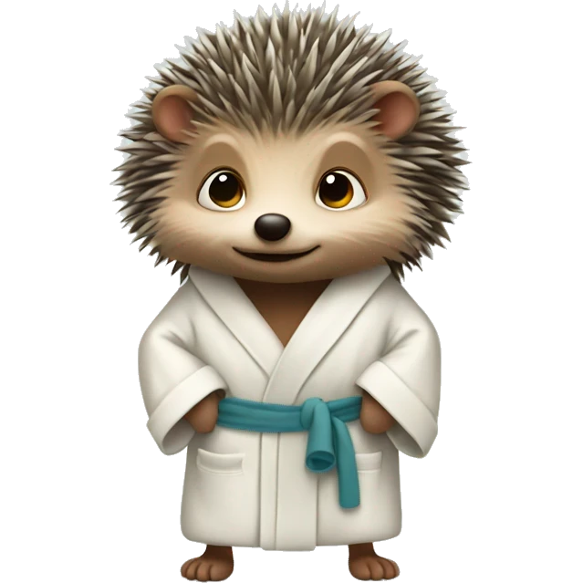 Hedgehog with bathrobe emoji