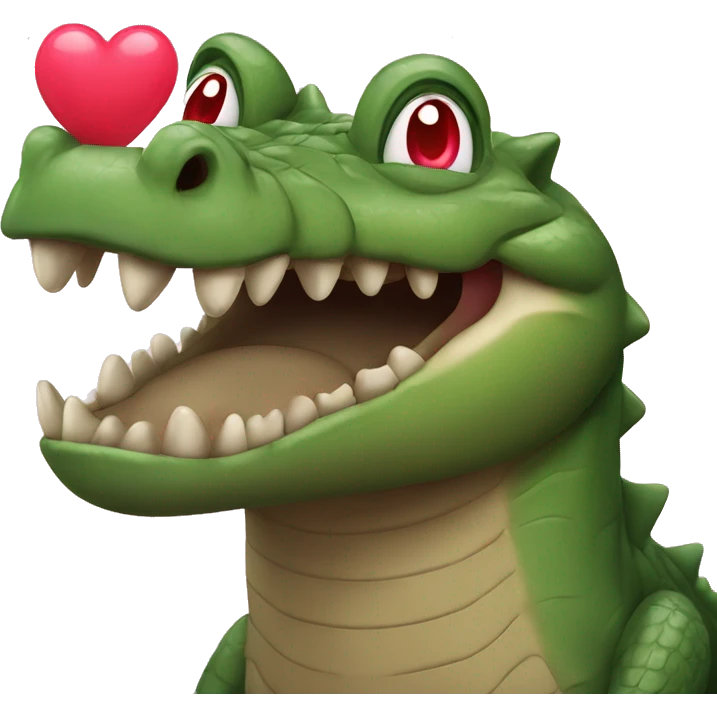crocodile with heart eyes emoji