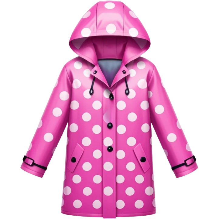 pink polka dot raincoat emoji