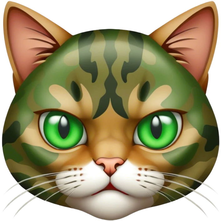 camo angry cat  emoji
