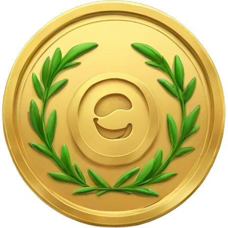 circle gold coin with laurel emoji