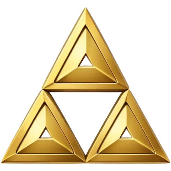 Triforce symbol from Legend of Zelda, three golden triangles arranged in a triangle emoji