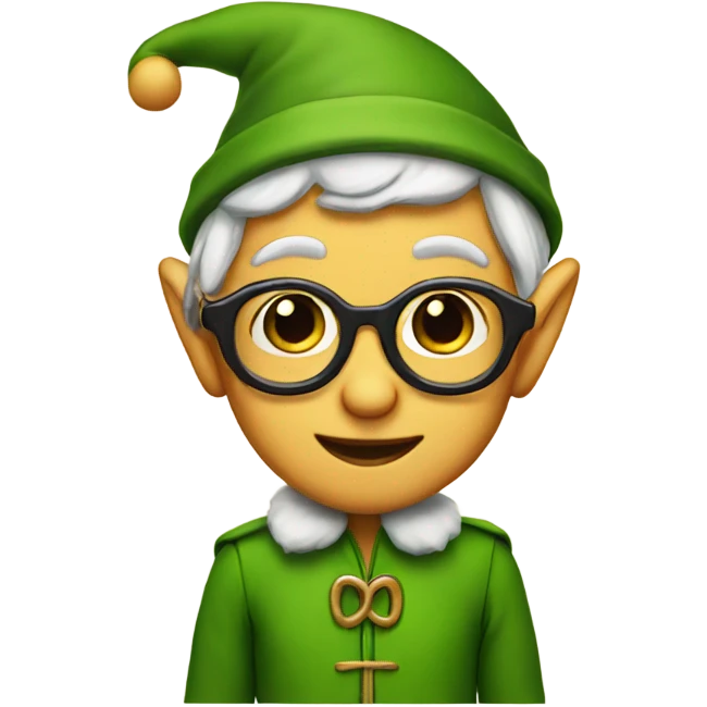 Elf with glasses  emoji