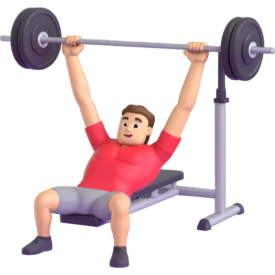 man doing bench press, 3D emoji style emoji