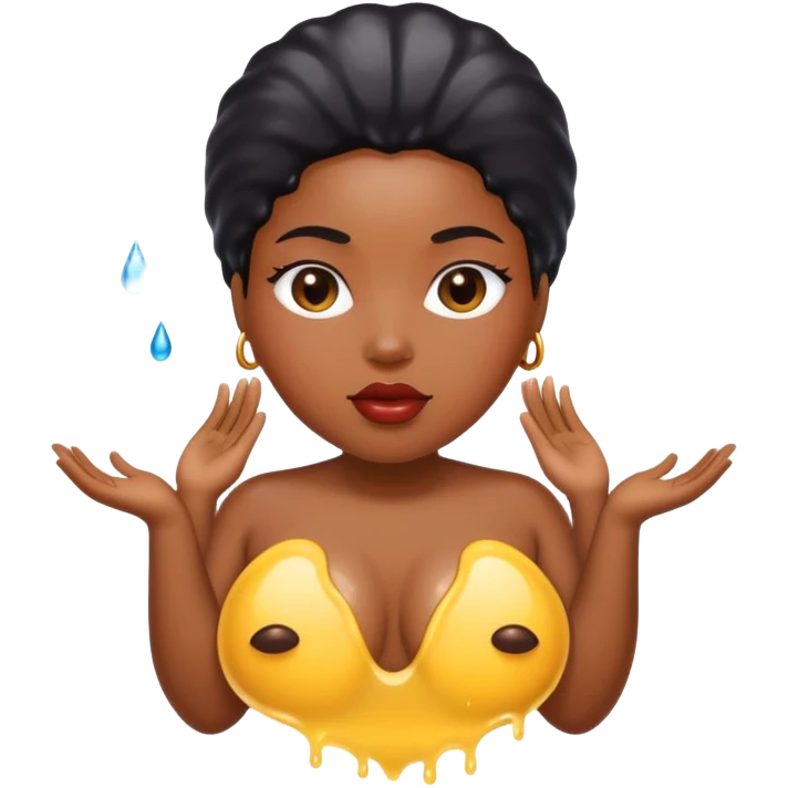 sexy ass with wet black female vagina emoji