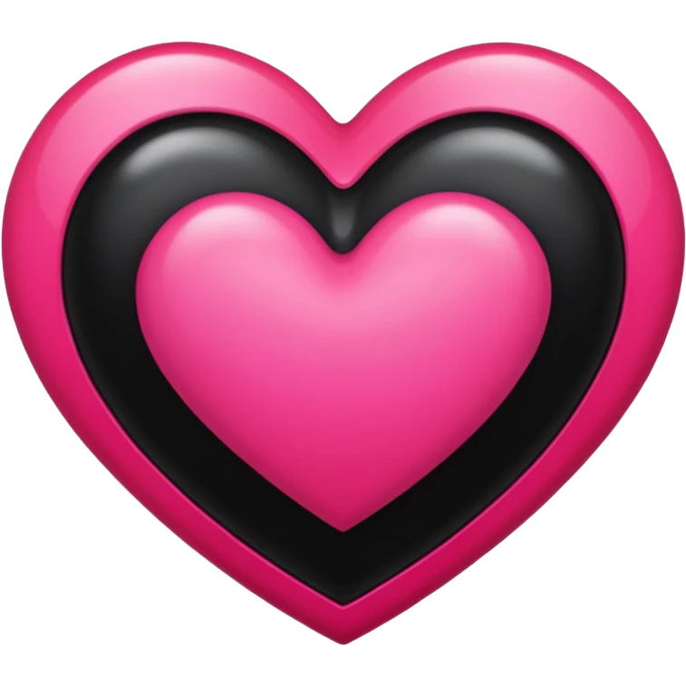 Black, red, hot pink heart  emoji