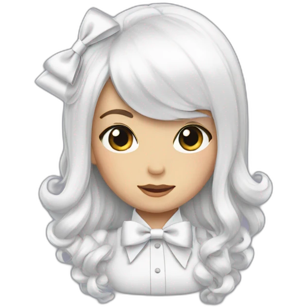 white hair bows emoji