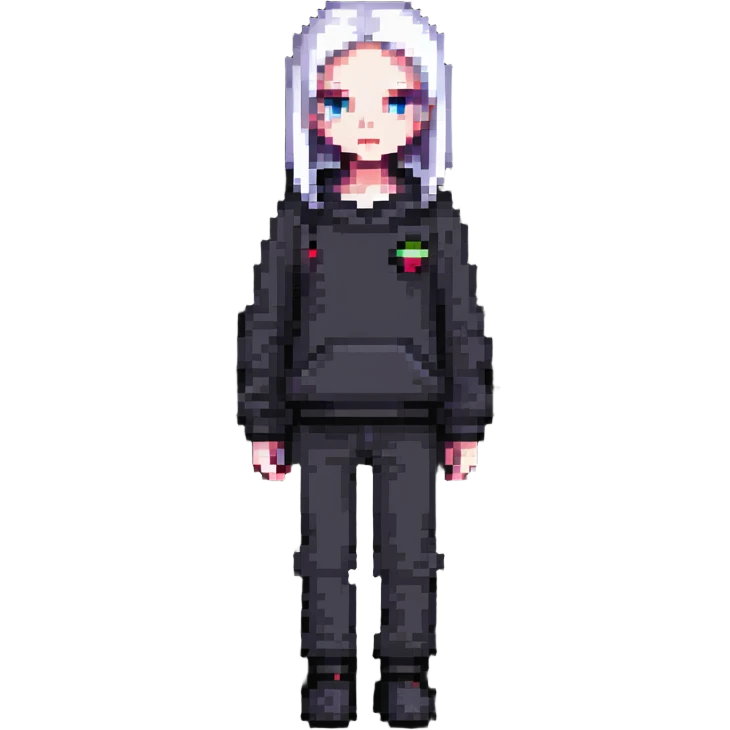 strange character with fashionable minimalist clothes emoji