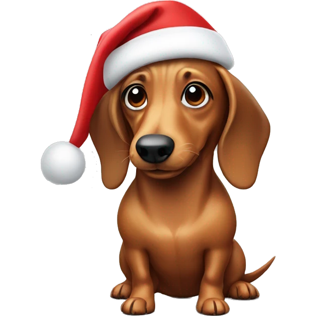 wiener dog in a santa hat emoji