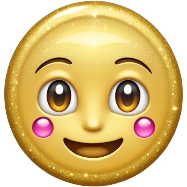 emoji of sparkling shiny glitter, with bright sparkles and shimmering particles, simple cute cartoon style emoji