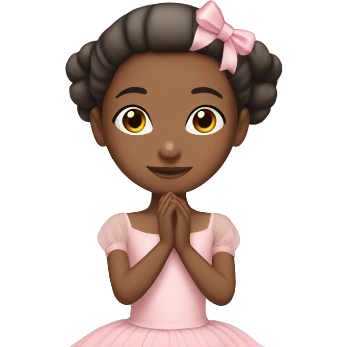 Ballerina wearing light pink clothes tying her ballet flats emoji