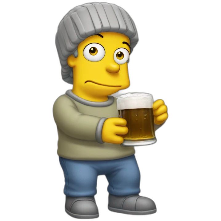 Ommer simpson qui boi une bières emoji