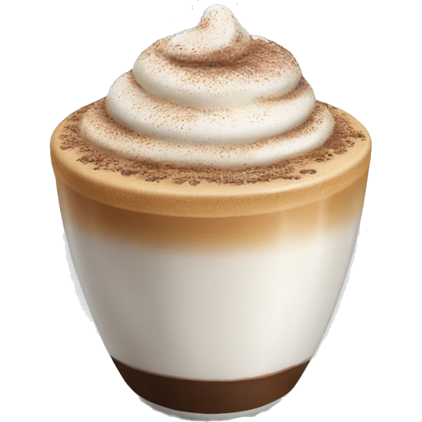 “Cappuccino with frothy milk and a sprinkle of cocoa on top.” emoji