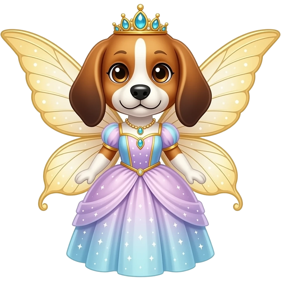 Beagle fairy princess emoji