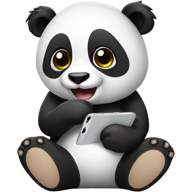 panda with iphone emoji