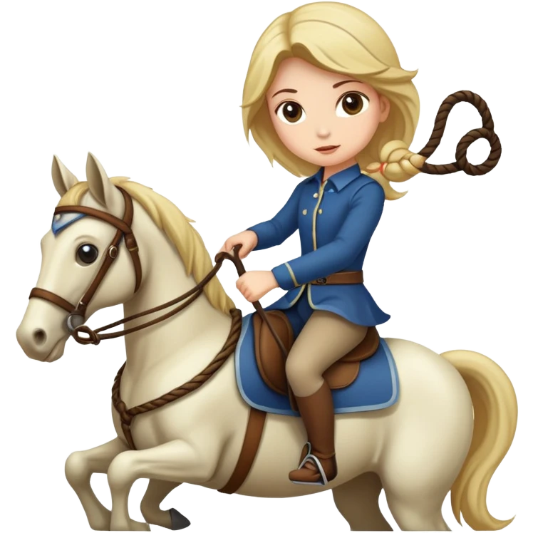 girl riding a horse holding a whip emoji